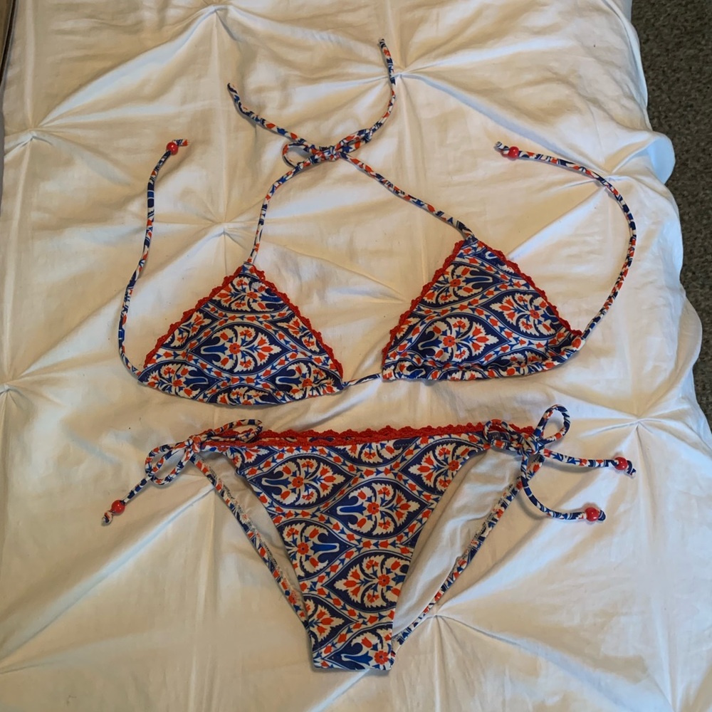 Red White and Blue String Bikini by Red Carter